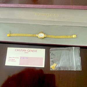 14 k Gold Cristian Geneva watch Ladies with diamonds